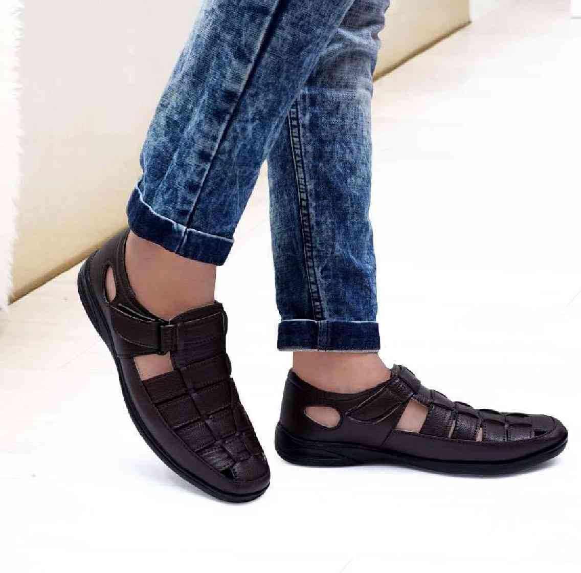 Latest Stylish Men Faux Leather Sandal/Roman Sandal/Outdoor Sandals For  Men's Boy Leather Brown