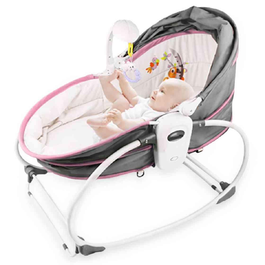 Teknum in Cozy Rocker Bassinet with Wheels, Awning Mosquito net