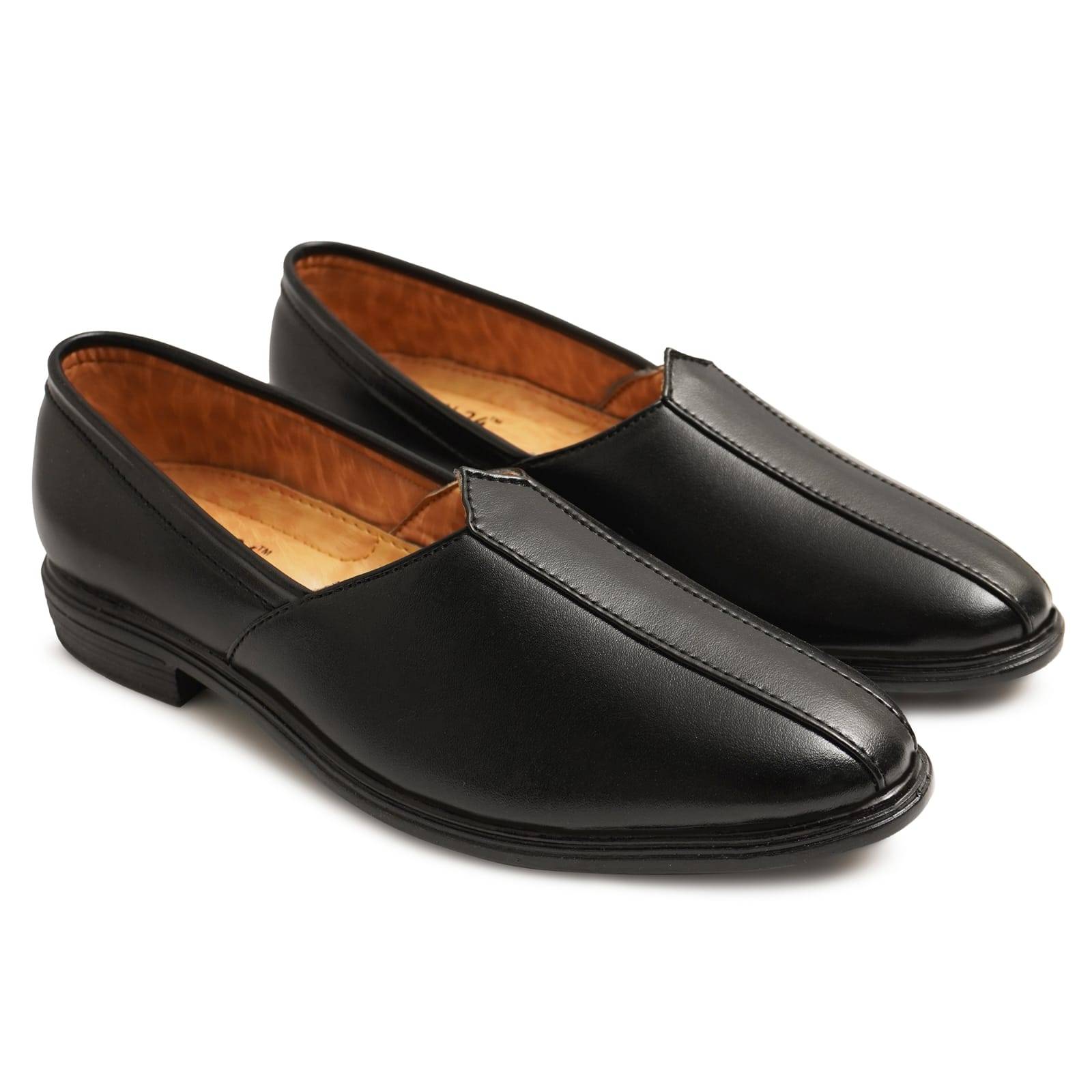 Latest Stylish Men Faux Leather Nagra Juttis/Nagra Loafer/Outdoor - Main Image